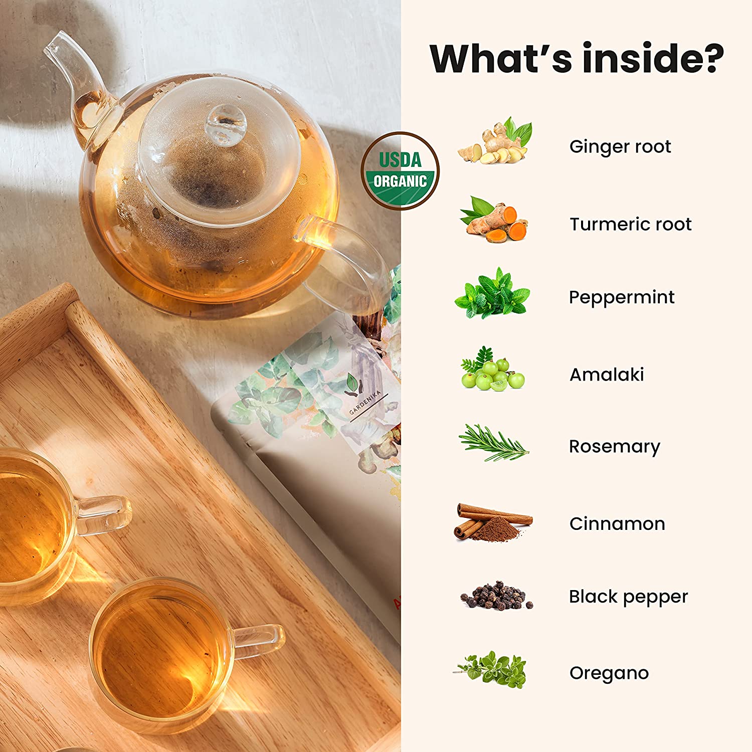Anti - Inflammatory Tea, Turmeric Ginger Herbal Blend | Organic & Kosher - Prostatewellstore.com