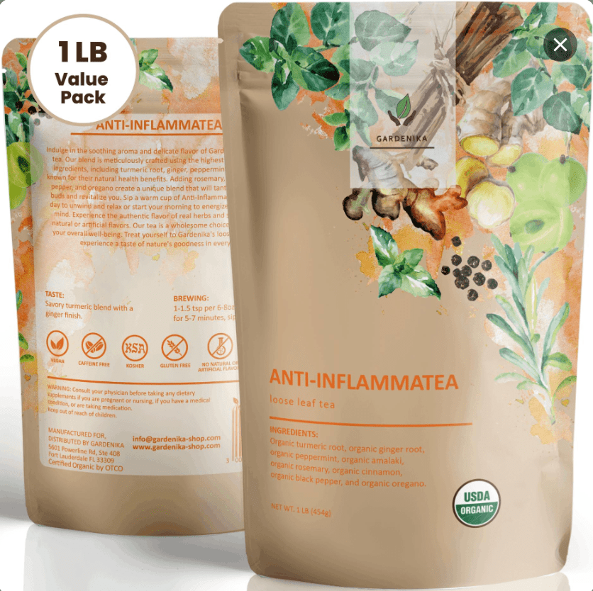 Anti - Inflammatory Tea, Turmeric Ginger Herbal Blend | Organic & Kosher - Prostatewellstore.com