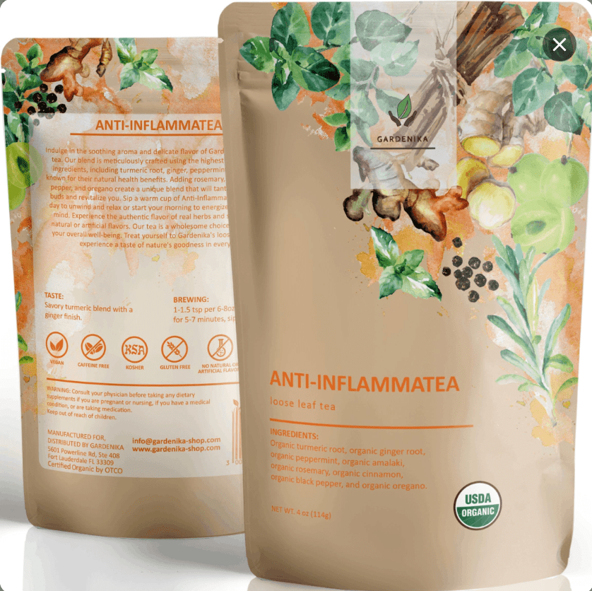 Anti - Inflammatory Tea, Turmeric Ginger Herbal Blend | Organic & Kosher - Prostatewellstore.com