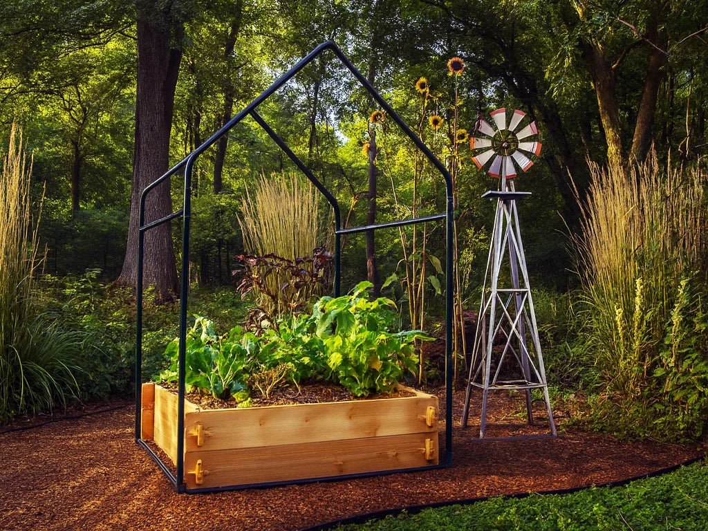 Cedar Raised Garden Bed with Greenhouse Cover - Prostatewellstore.com