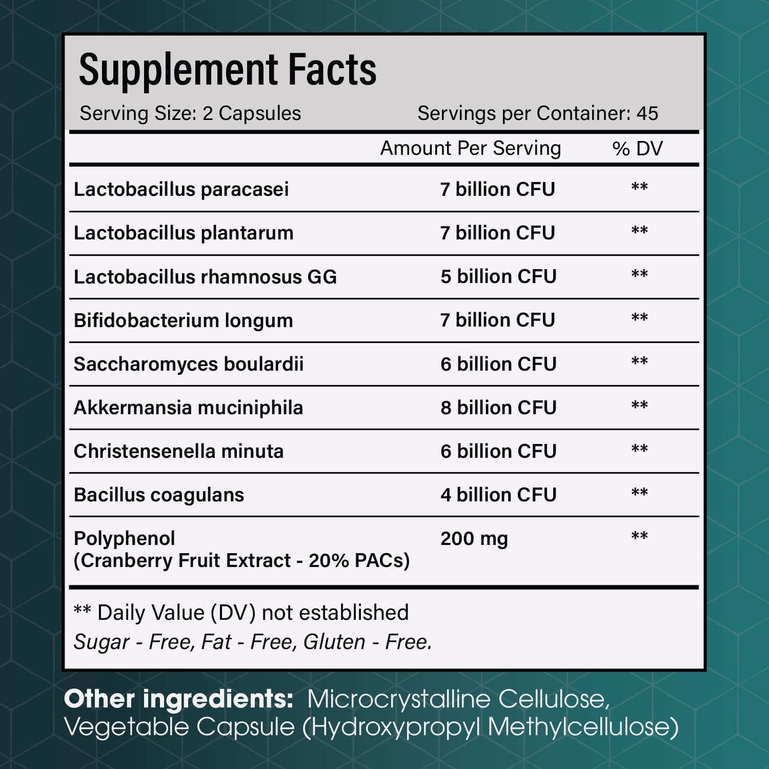 Christensenella Minuta and Akkermansia, Bifidobacterium longum, 8 Probiotic Strains, 50 Billion CFU with Cranberry Extract, Gut Health & Immune Support - Prostatewellstore.com