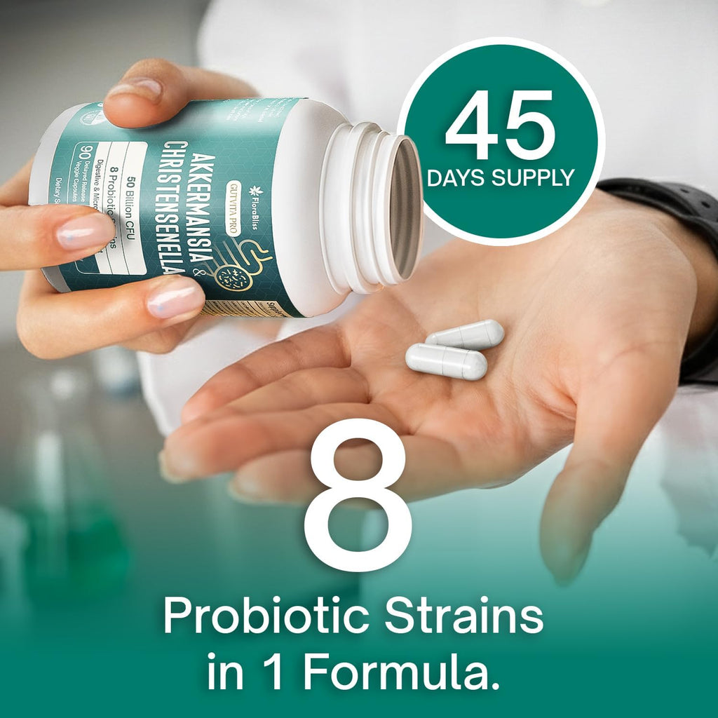 Christensenella Minuta and Akkermansia, Bifidobacterium longum, 8 Probiotic Strains, 50 Billion CFU with Cranberry Extract, Gut Health & Immune Support - Prostatewellstore.com