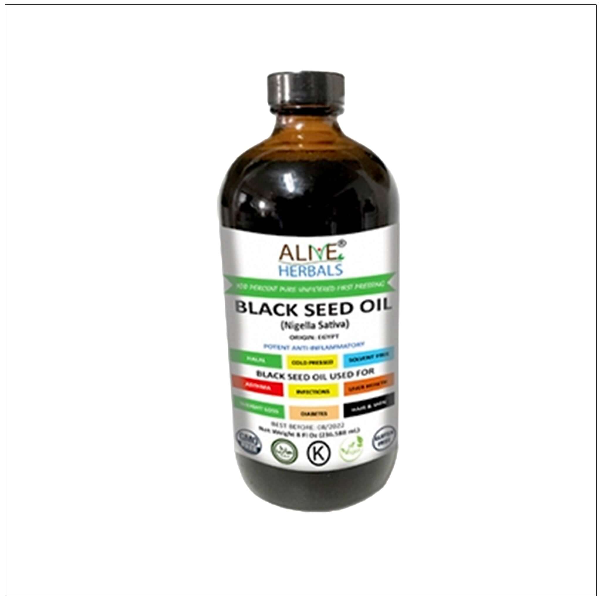 Cold Pressed Black Seed Oil - 8 oz (Glass Bottle) - Prostatewellstore.com