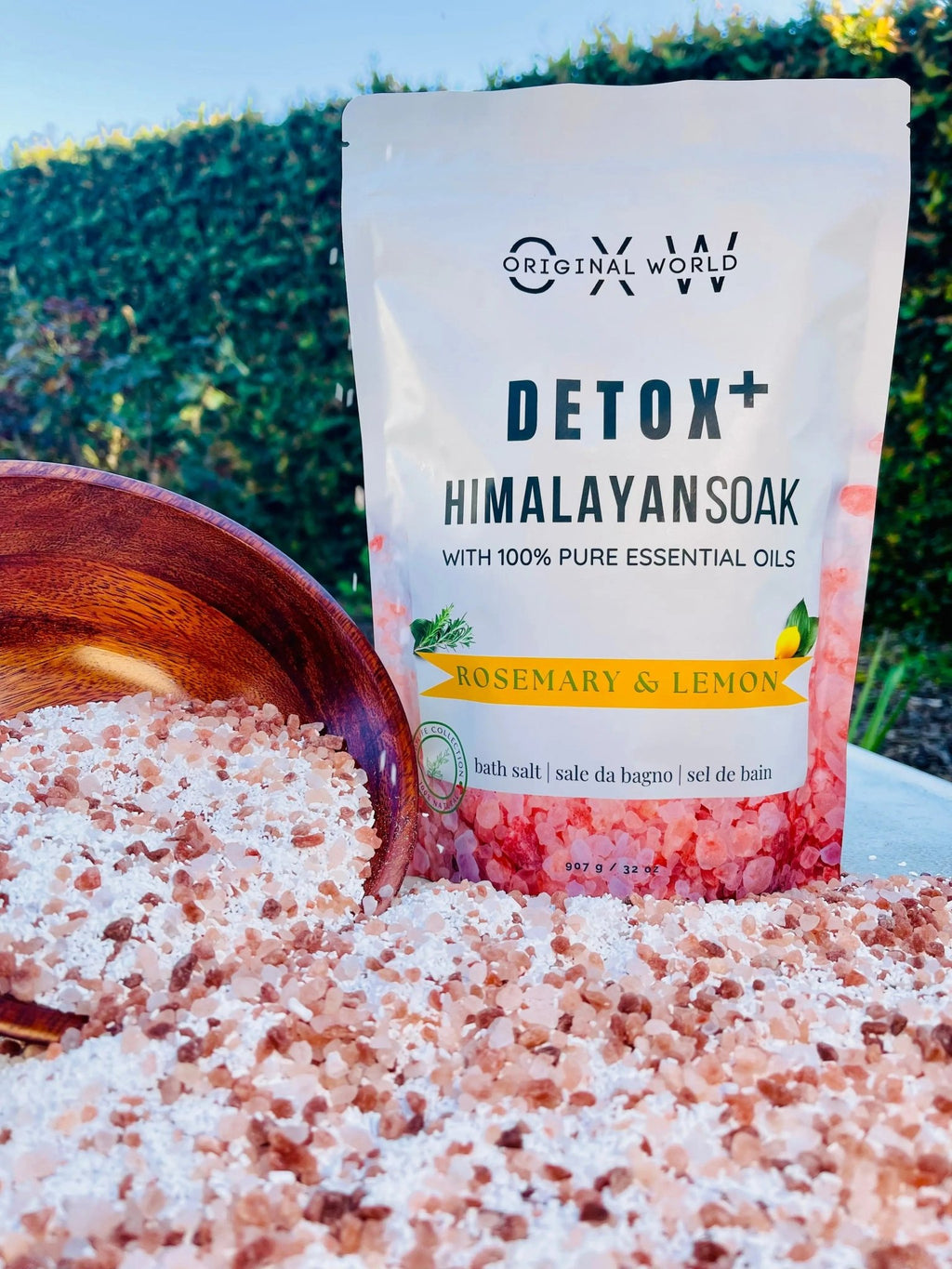 Detox+ Himalayan Epsom Bath Salt Infused with Rosemary and Lemon Essential Oils 2 lbs BPA Free Bag - Prostatewellstore.com