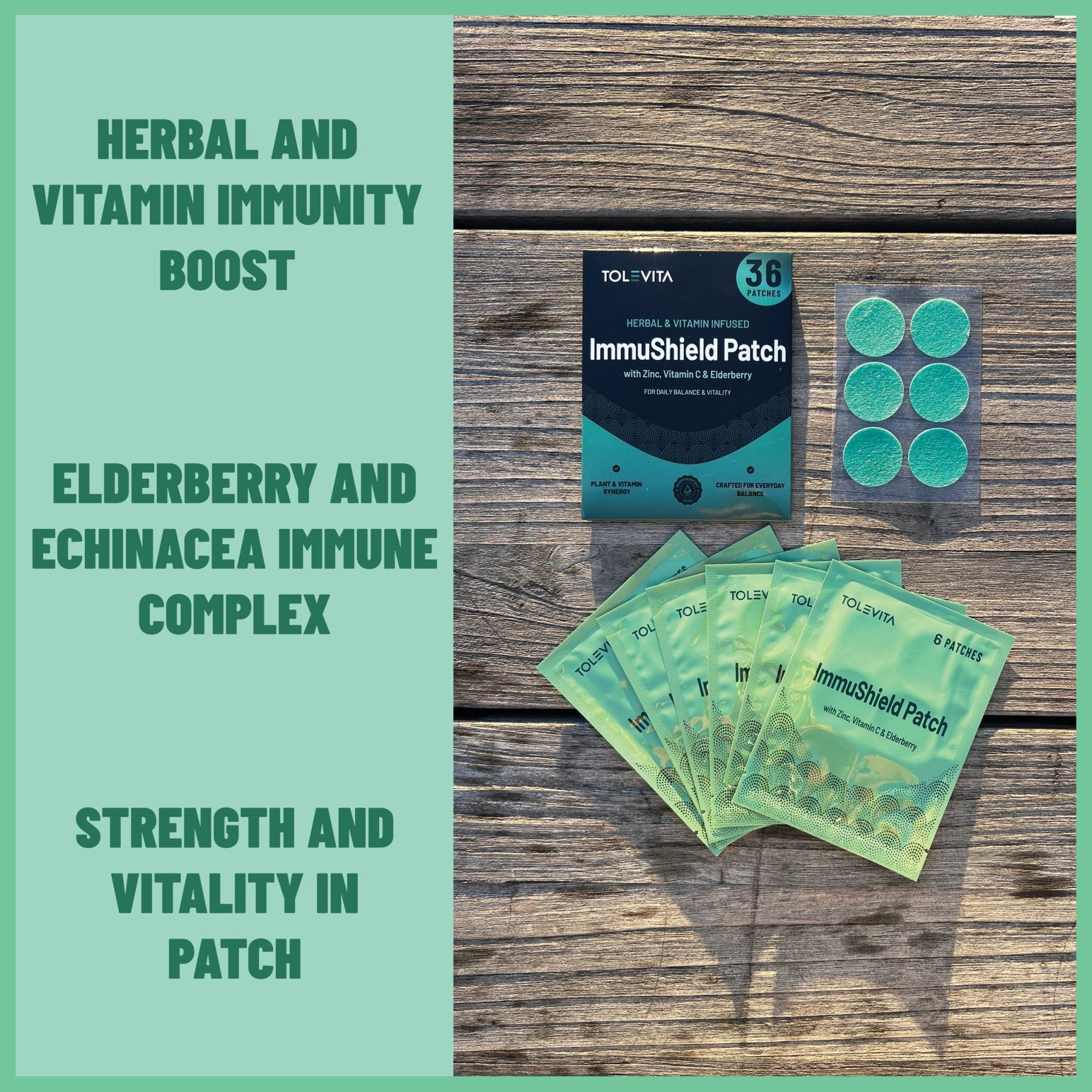 ImmuShield Patches Daily Wellness with Vitamin D3, Zinc & Plant Extracts, 36 patches - Prostatewellstore.com