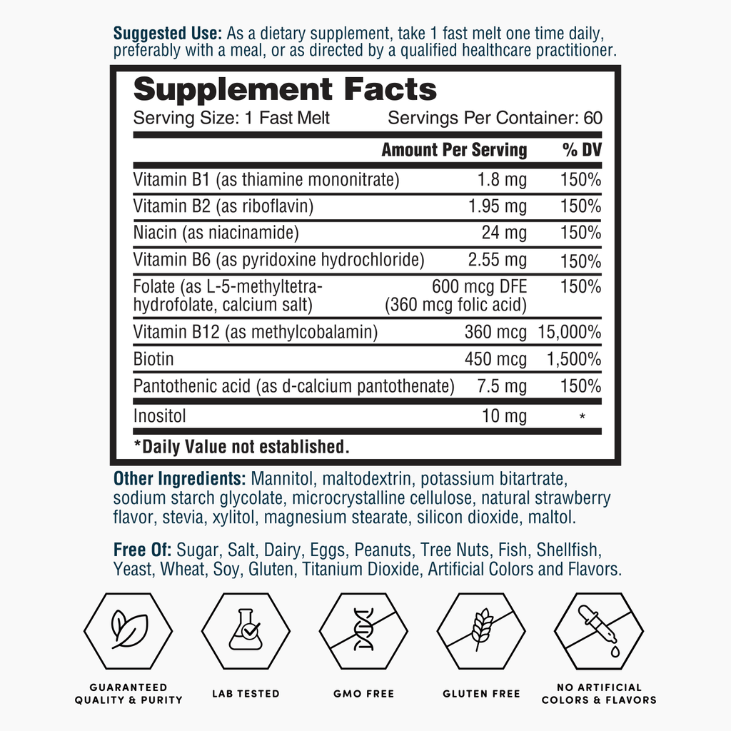 Nature's Lab Gold B - Complex - 60 Fast Melts - Prostatewellstore.com