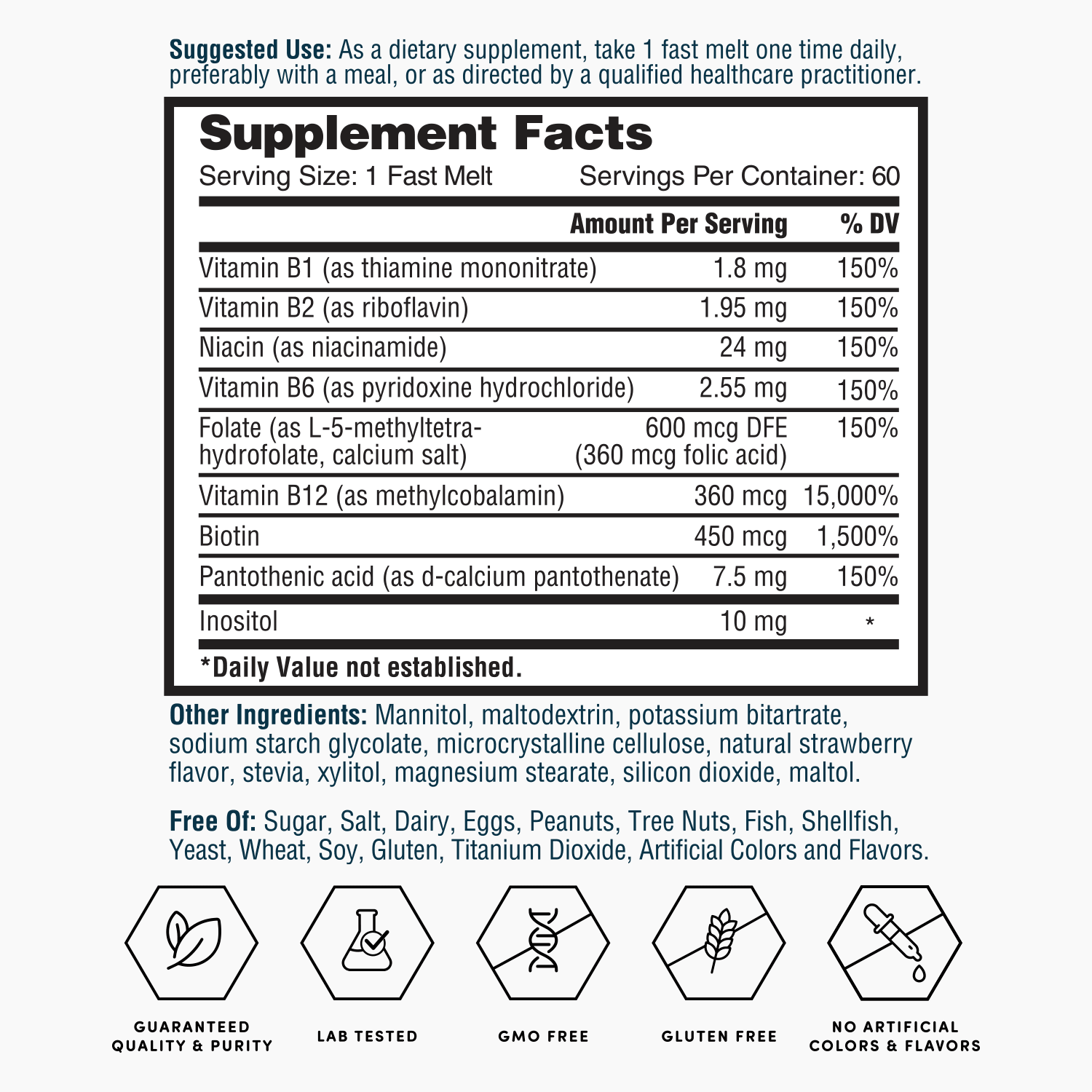 Nature's Lab Gold B - Complex - 60 Fast Melts - Prostatewellstore.com