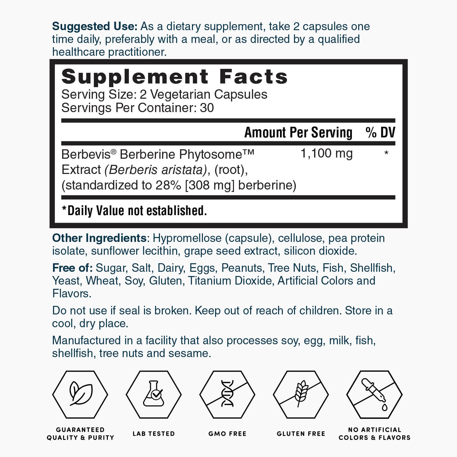 Nature's Lab Gold Berbevis® Berberine Phytosome™ Extract - 60 Capsules - Prostatewellstore.com