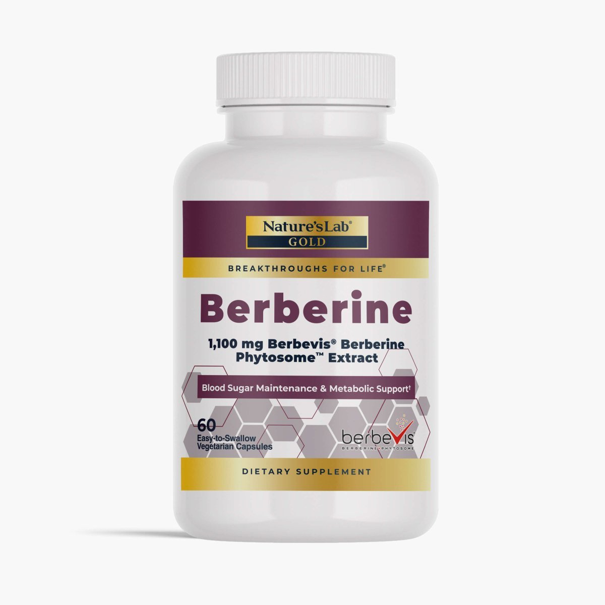 Nature's Lab Gold Berbevis® Berberine Phytosome™ Extract - 60 Capsules - Prostatewellstore.com