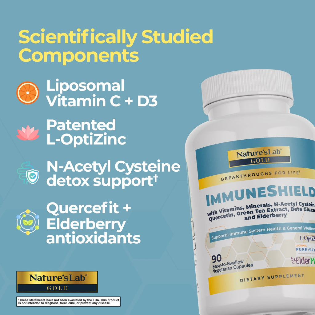 Nature's Lab Gold ImmuneShield - 90 Capsules - Prostatewellstore.com