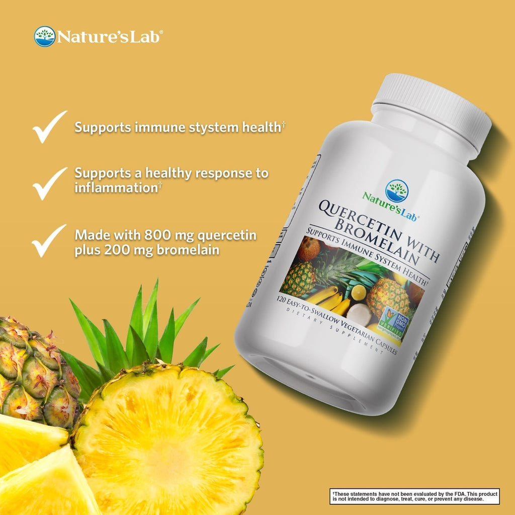 Nature's Lab Quercetin Bromelain - 120 Capsules - Prostatewellstore.com