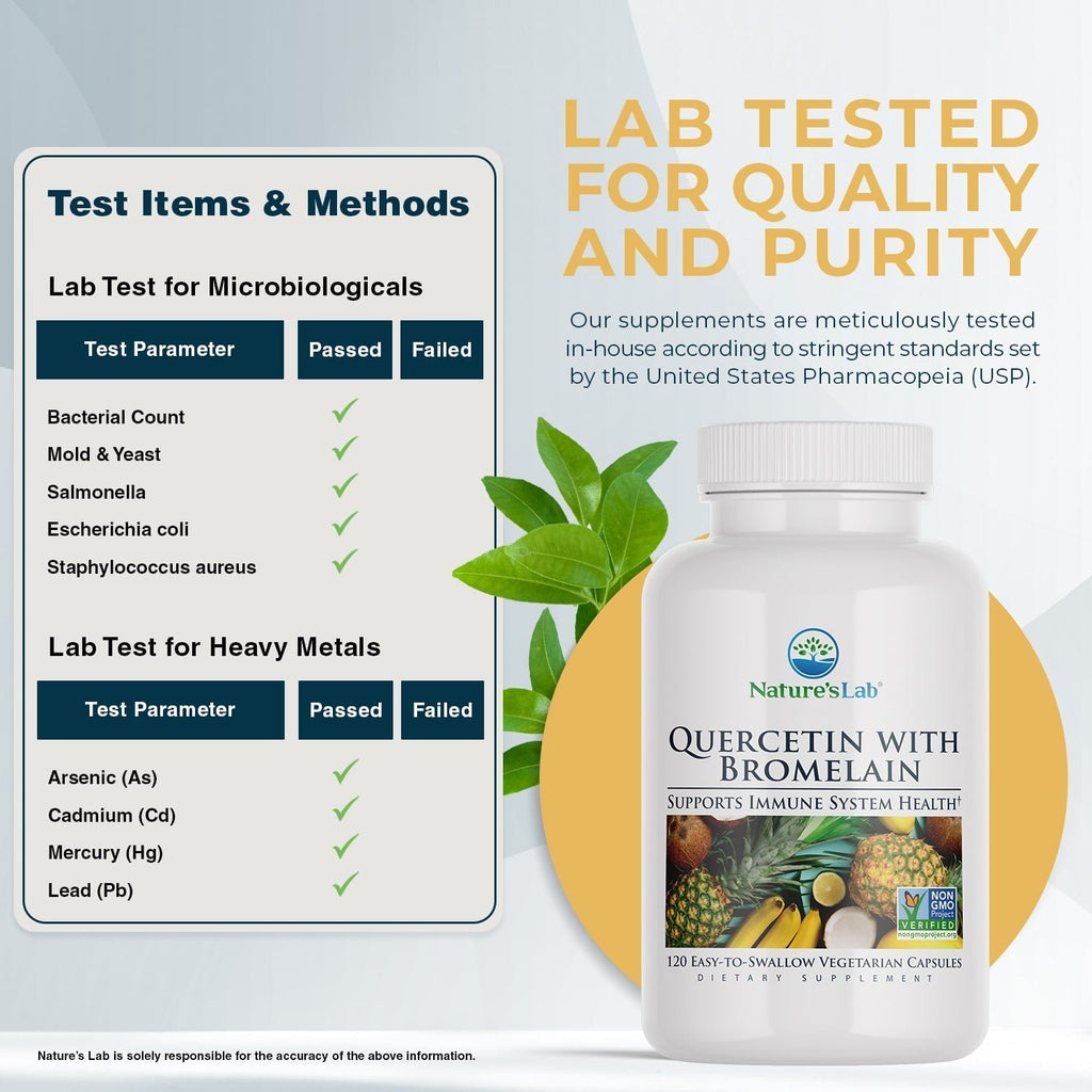 Nature's Lab Quercetin Bromelain - 120 Capsules - Prostatewellstore.com