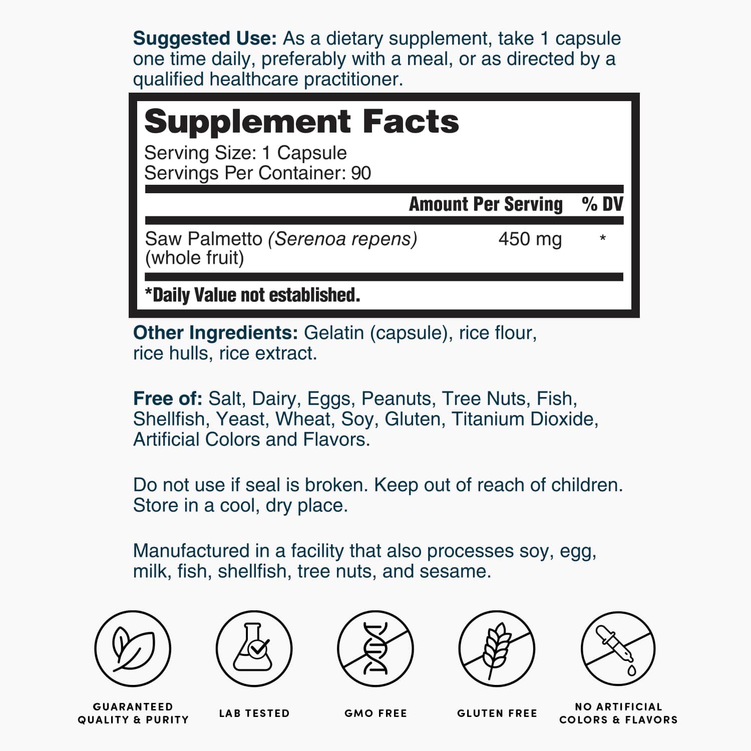 Nature’s Lab Saw Palmetto - 90 Capsules - Prostatewellstore.com
