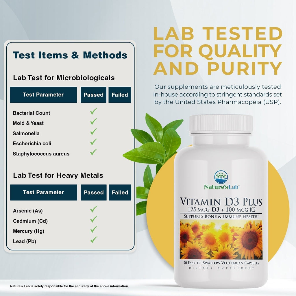 Nature's Lab Vitamin D3 Plus - 90 Capsules - Prostatewellstore.com
