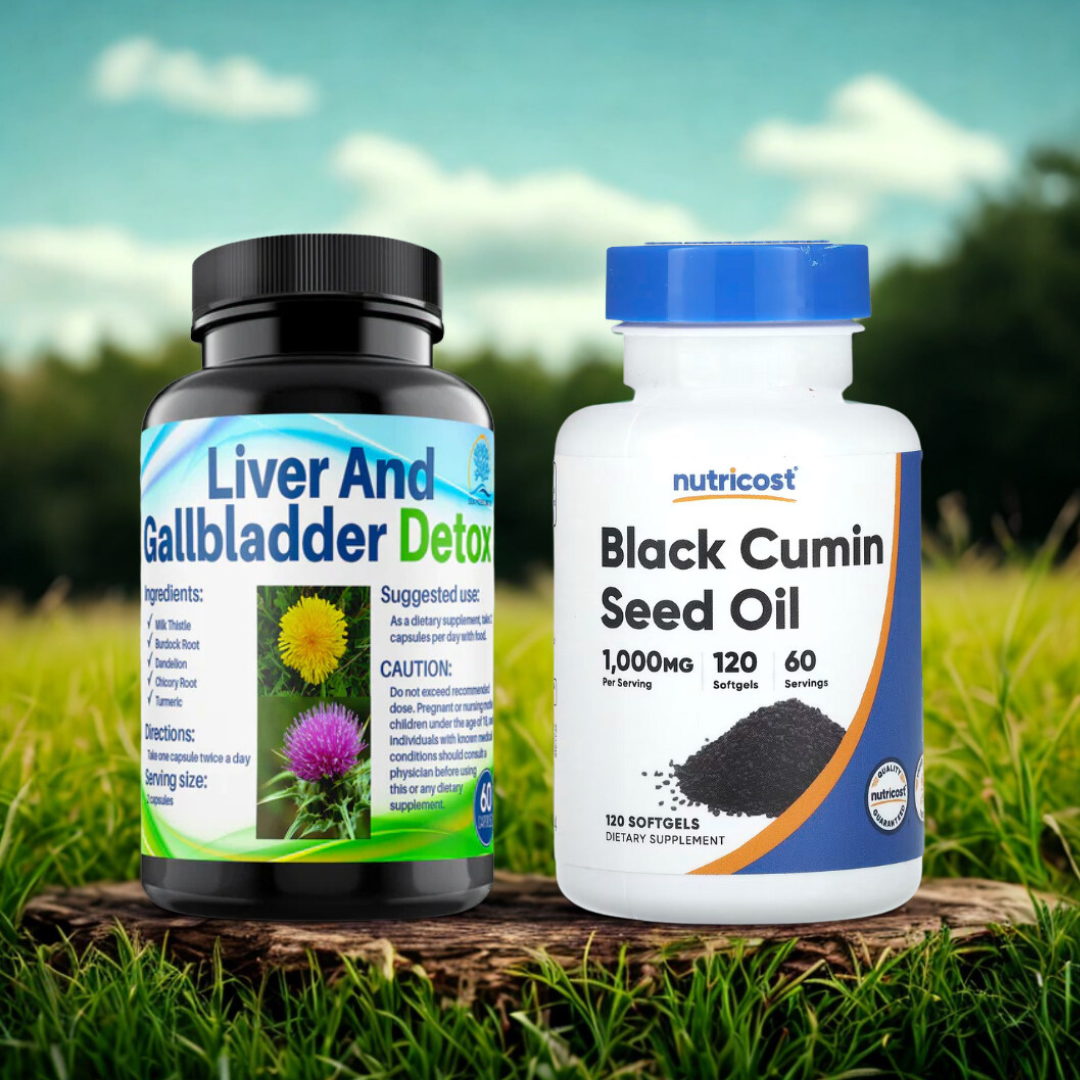 Power Liver Detox & Wellness Bundle - | Liver & Gallbladder Cleanse Capsules + Black Cumin Seed Oil - Prostatewellstore.com