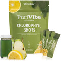 PuriVibe Chlorophyll & Lemon Juice Shots - Wellness Shot, Superfood Supplement Powder - Green Juice - Supports Detox & Gut Health - Prostatewellstore.com