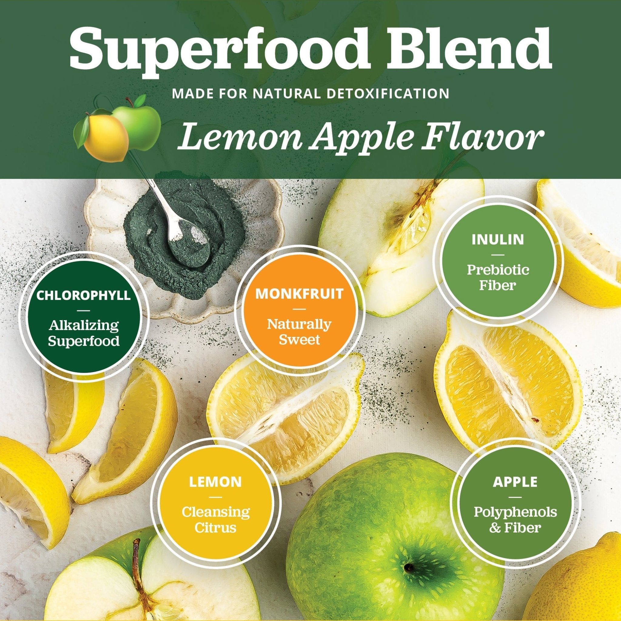 PuriVibe Chlorophyll & Lemon Juice Shots - Wellness Shot, Superfood Supplement Powder - Green Juice - Supports Detox & Gut Health - Prostatewellstore.com