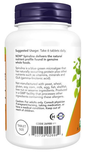Spirulina 500 mg, Organic - Prostatewellstore.com