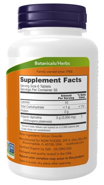 Spirulina 500 mg, Organic - Prostatewellstore.com