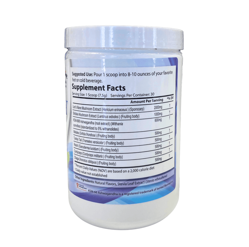Vitality Mushroom SuperBlend Powder with Ashwagandha - Prostatewellstore.com