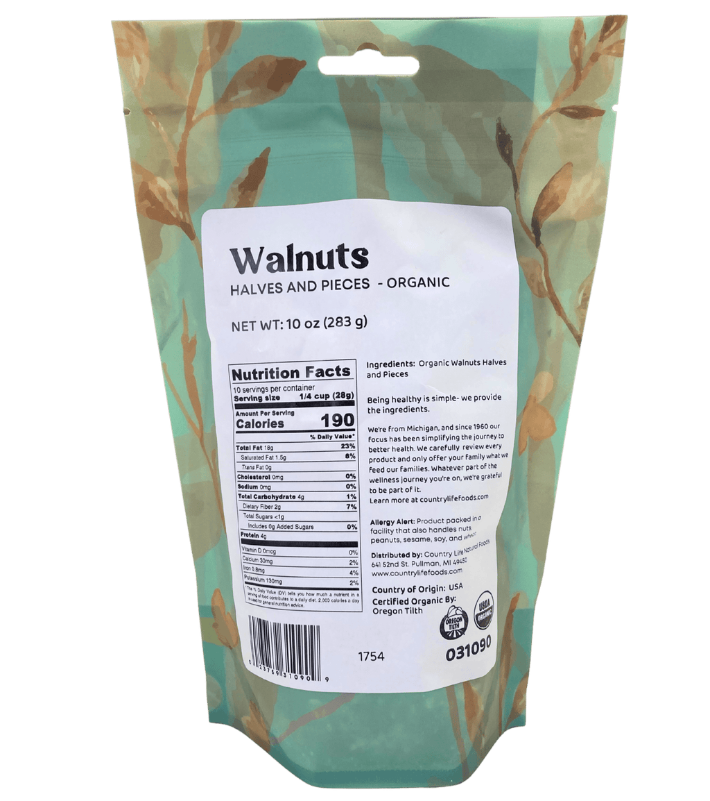 Walnut Pieces, Organic - Prostatewellstore.com